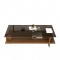 Table basse design moderne vitré marron 1M