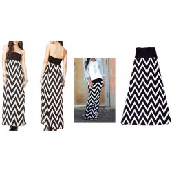 robe bustier maxi zigzag noir  VANITY