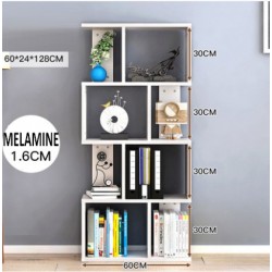 RABAIS B 01.18meuble bibliotheque salon melamine blanc