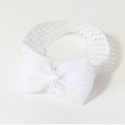 bandeau nœud en maille synthetique blanche