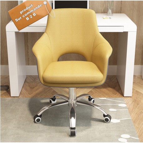 fauteuil de bureau a roulette vintage jaune