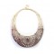 collier demi-cercle  pierre blanc