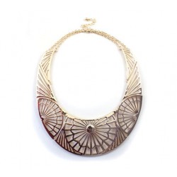 collier demi-cercle  pierre blanc