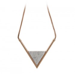 collier avec pierre triangle blanc et gris F21