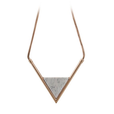 collier avec pierre triangle blanc et gris F21
