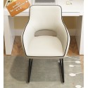 B2B fauteuil de bureau vintage blanc pieds métallique noir (marron)