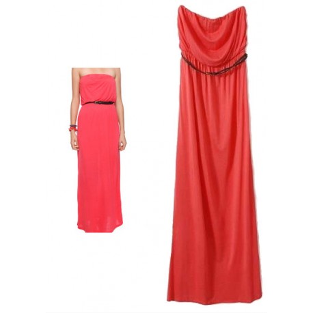maxi bustier rouge corail F21