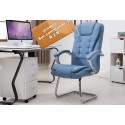 B2B fauteuil de bureau en tissu bleu clair pieds en acier