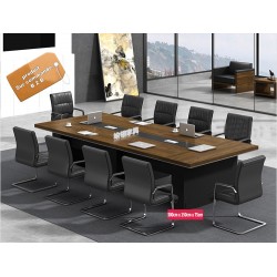 B2B table de conference melamine marron 3M + 10 chaise noir