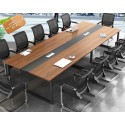 B2B table de conference melamine marron pieds metallique  3M + 10 chaise noir