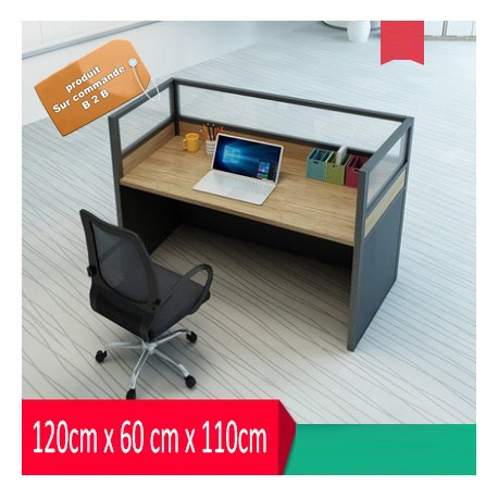 B2B table de bureau individuelle melamine sombre