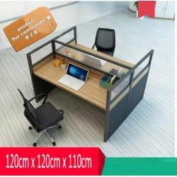 B2B table de bureau individuelle melamine sombre