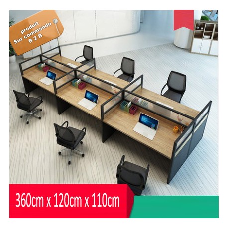 B2B table de bureau simple 6 poste effet neutre 