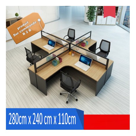 B2B table de bureau individuelle melamine sombre