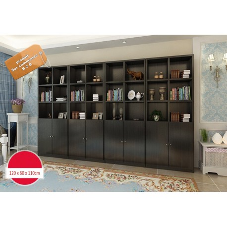 B2B meuble bibliotheque de bureau noir modulable (marron, effet neutre,blanc)