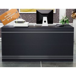 B2B mobilier d'accueil noir bande gris