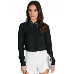 chemise ml crop noir ATMOSPHERE