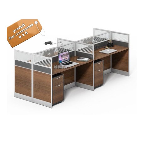 B2B table de bureau individuelle melamine sombre