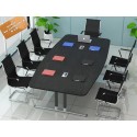 B2B table de conference melamine noir pieds plat 2,2M (effet neutre, marron, beige, autre)