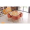 B2B table carrée melamine Nordic avec 4 chaise en tissu orange