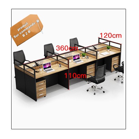 B2B table de bureau individuelle melamine sombre