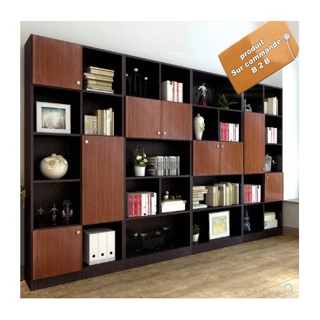 meuble bibliotheque de bureau luxueux 4 modules