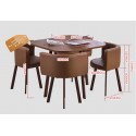 B2B table carrée melamine  Nordic avec 4 chaise capitonne  marron
