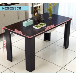 Table à manger design rectangulaire noir  140 cm x 80 cm140