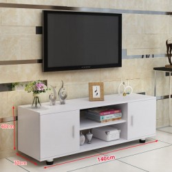 RABAIS B meuble TV melamine style moderne 2 porte blanc