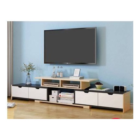 RABAIS B meuble tv etirable  4 tiroirs  3 tons
