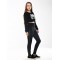 leggings noir avec cuir cote STRADIVARIUS