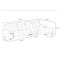 Canape d'angle gauche convertible  4 places tissu 2 tons