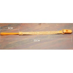 cordon pour tetine  motif cerf orange