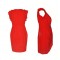 robe rouge vif manche froufrou ONLY