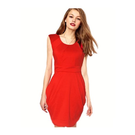 robe rouge ceintree manche courte ONLY