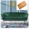 SOFA BAROQUE 3 PERSONNES VERT BOUTEILLE