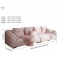 SOFA FLUFFY ROSE BONBON TISSU 4PERS+COUSSINS