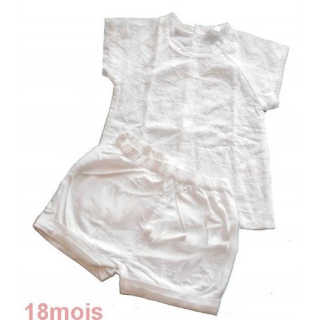 ensemble short blanc KIDKANAI