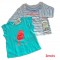 t-shirt bleu ciel+brassiere manche longue raye bleu gris TAPE A L'OEIL