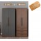 Duo Armoire melamine modulable A 80cm gris 2P + B 60/80cm marron 2P