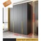 Armoire MDF 4 porte noir poignee deco doree 160X240CM