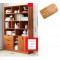 Meuble bibliotheque 2 porte 3 tiroirs marron 120X182CM