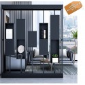 B2B Meuble separation piece 5 colonnes noir 165X180CM