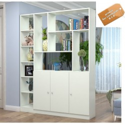 B2B Bibliotheque separation piece melamine 3 porte blanc 150X200CM