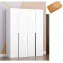 B2B Armoire melamine 4 portes blanc poignee deco noir 160X180CM