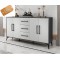 Buffet contemporain 4 portes 3 tiroirs blanc gris 1,6M