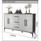 Buffet contemporain 4 portes 3 tiroirs blanc gris 1,6M