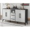 Buffet contemporain 4 portes 3 tiroirs blanc gris 1,6M