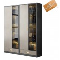 B2B Armoire bibliotheque luxe vitree LED modulable 80CM + 80CM