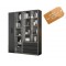 Armoire bibliotheque modulable A coulissante 80cm  +B vitree 80cm gris